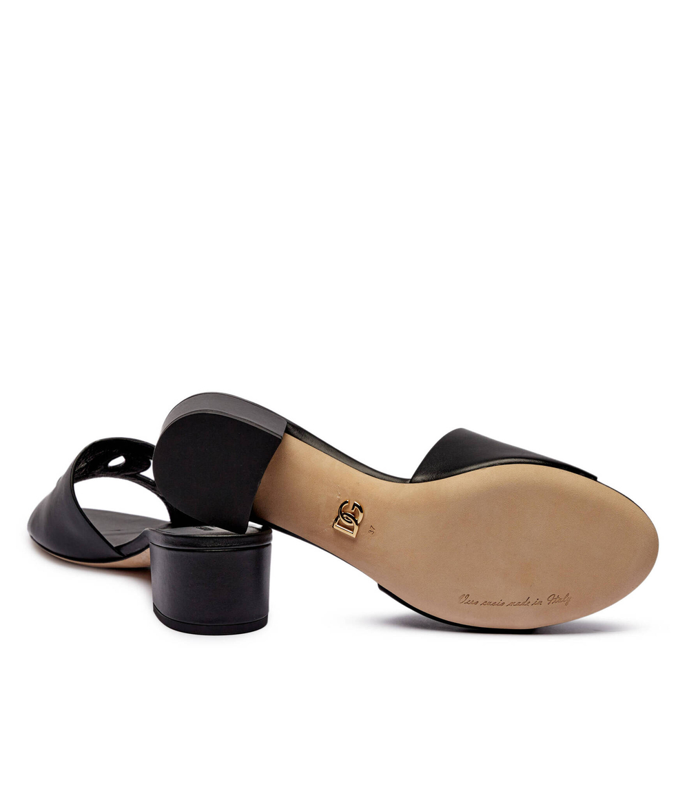 Кожаные шлепанцы Dolce & Gabbana - черный(CR1755 AY329)