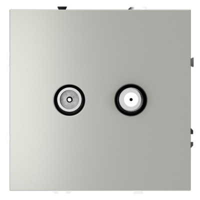 Розетка телевизионная встраиваемая VOLTUM S70 оконечная TV+SAT, (сталь)