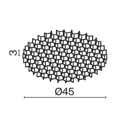 Антибликовая решётка ⌀45мм Technical honeycomb-d45