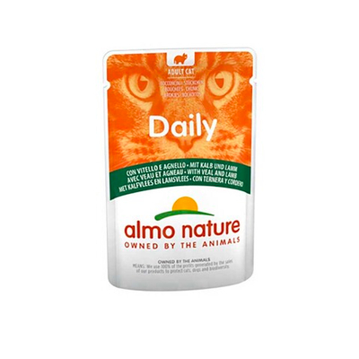 Almo Nature консервы для кошек "Daily" с телятиной и ягненком 70 г пакетик