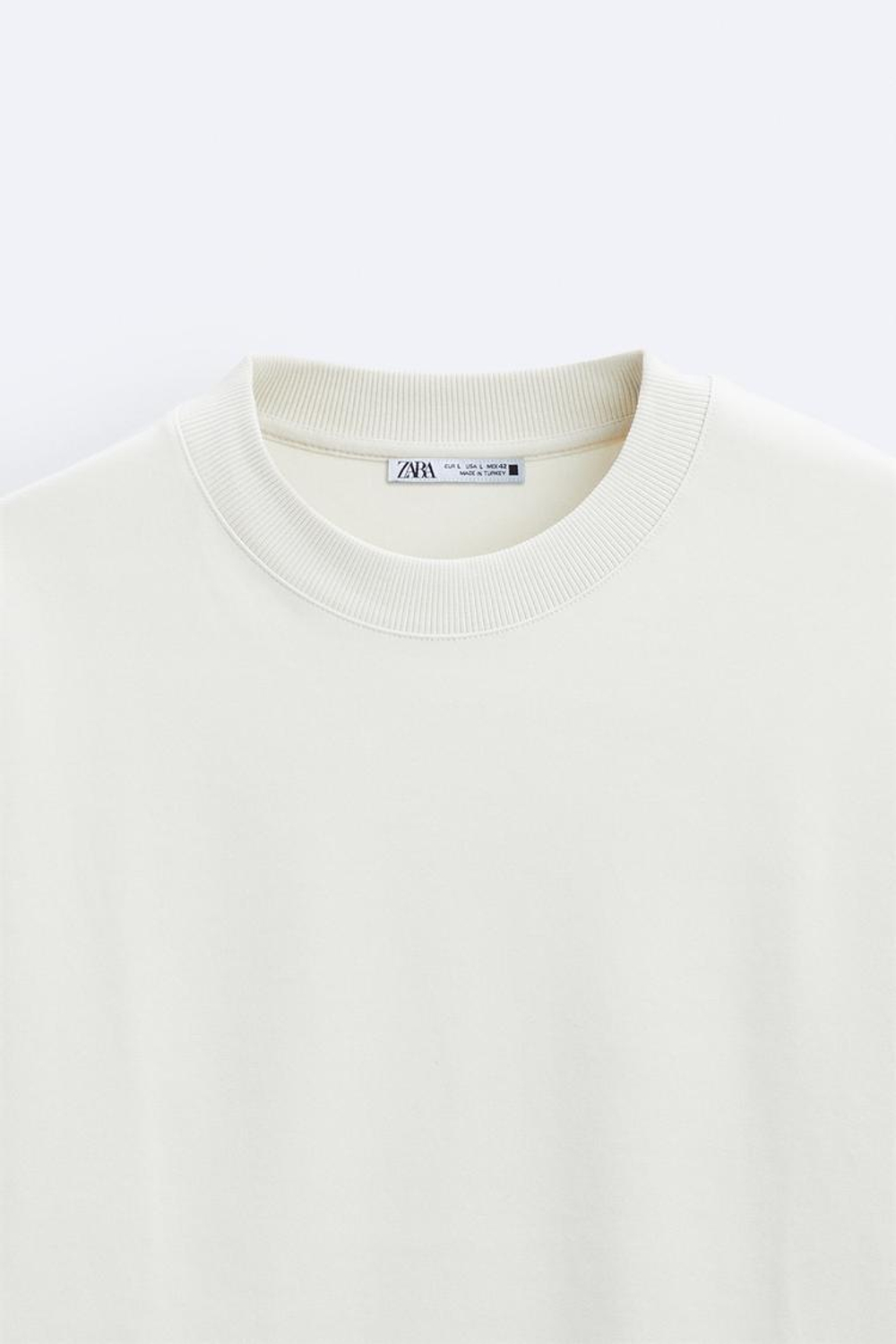 ZARA ТОЛСТОВКА ИЗ ПЛОТНОЙ ТКАНИ, ЖЕЛТОВАТО-БЕЛЫЙ