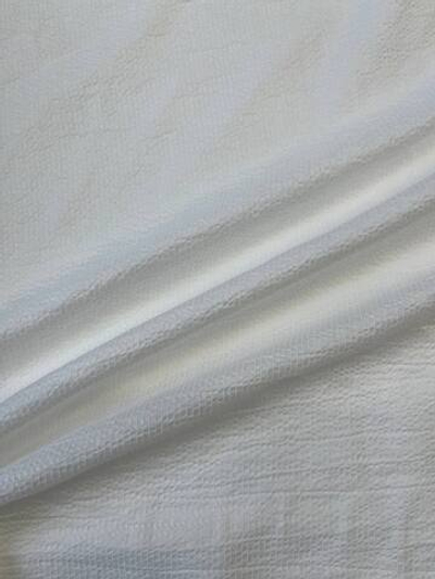 Шелк с вискозой жатый белый в полоску