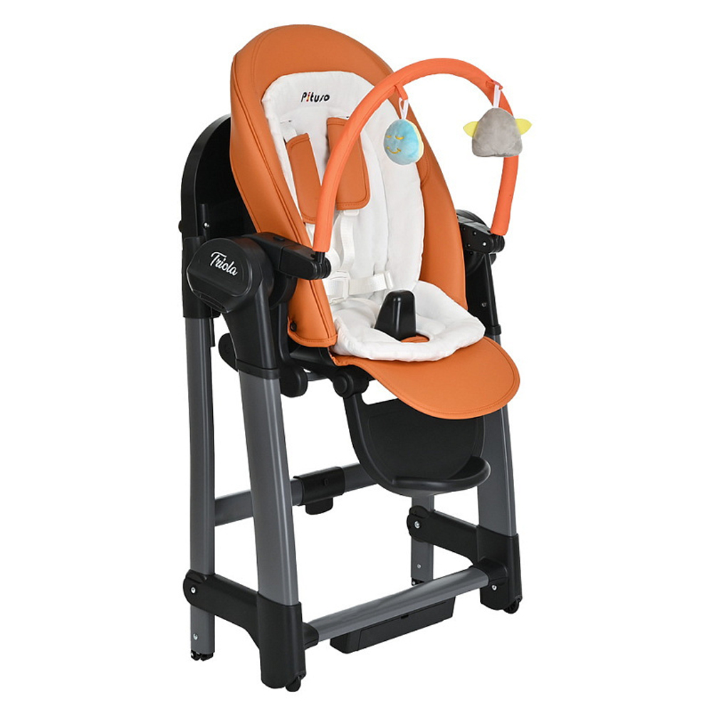 Стульчик для кормления Pituso Triola 3 в 1 Черная рама/Охра