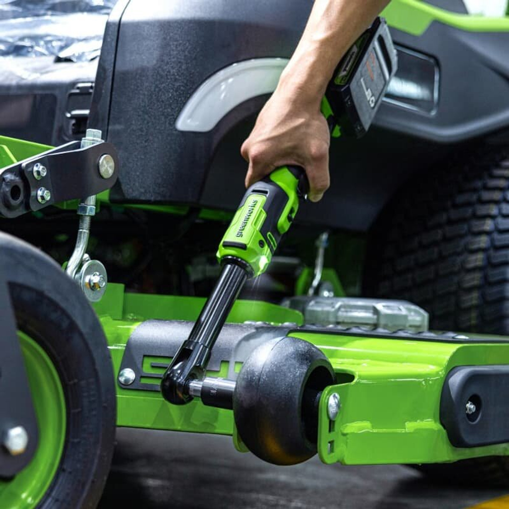 Гайковерт-трещотка Greenworks GD24RWX удлиненная, 24V, бесщеточная, 1/2", 80Нм, редуктор 170 мм, без АКБ и ЗУ (3803907)