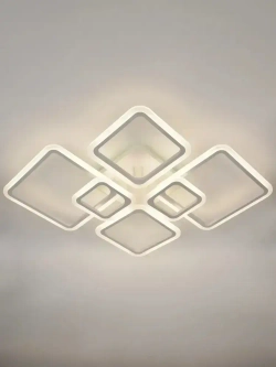 Люстра потолочная светодиодная с пультом ДУ Rivoli белая LED с RGB 180 Вт 3000 - 6000 К, светильник на кухню, в детскую, в спальню