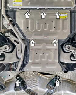 Защита топливного бака. 4 мм, Алюминий для Voyah Free 2023-н.в., Motodor.348604
