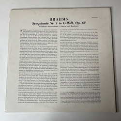 Винтажная виниловая пластинка LP Brahms Брамс, Frankfurter Opernorchester, Carl Bamberger Симфония Symphonie Nr. 1 (Германия 1966)