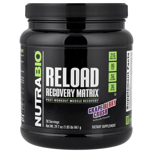 NutraBio, Reload Recovery Matrix, Grape Berry Crush, 841 г (1,85 фунта)