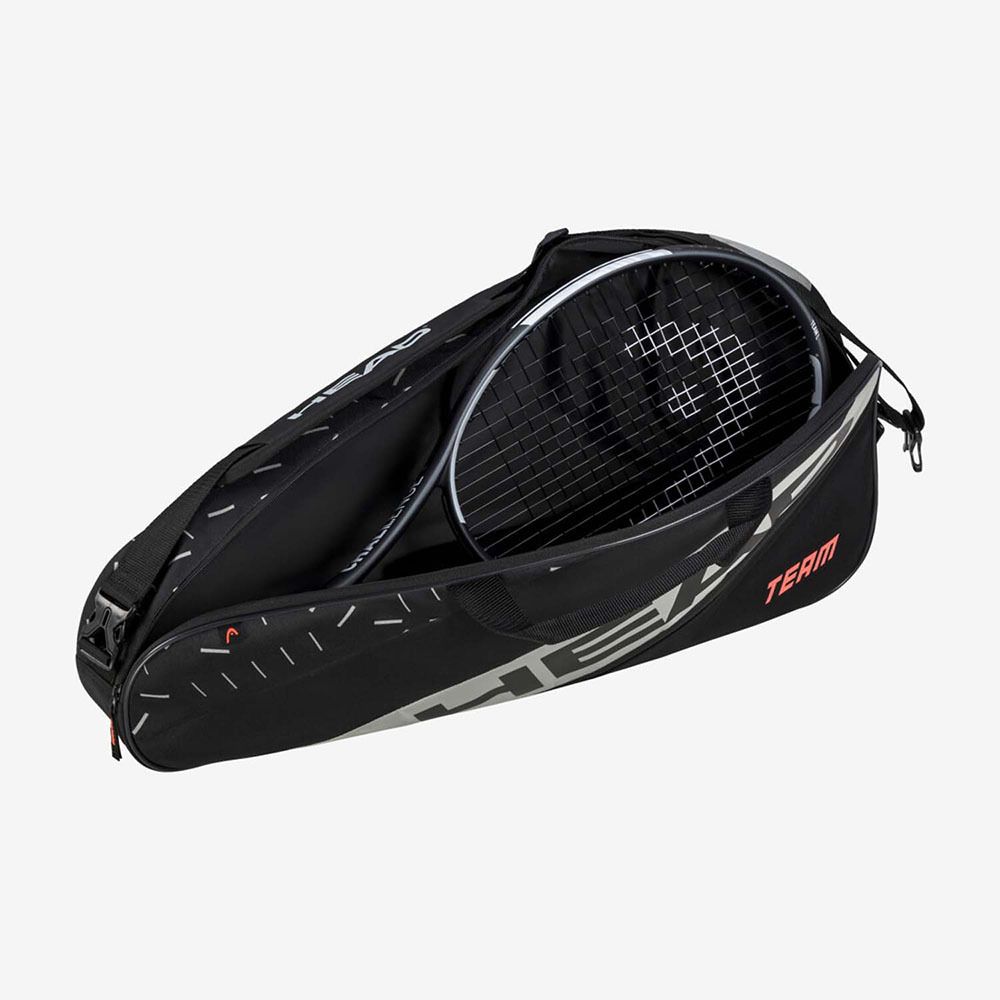 Сумка-чехол HEAD Team Racquet Bag S, 262234-BKCC, с карманом, на 3 тен.ракетки, черный