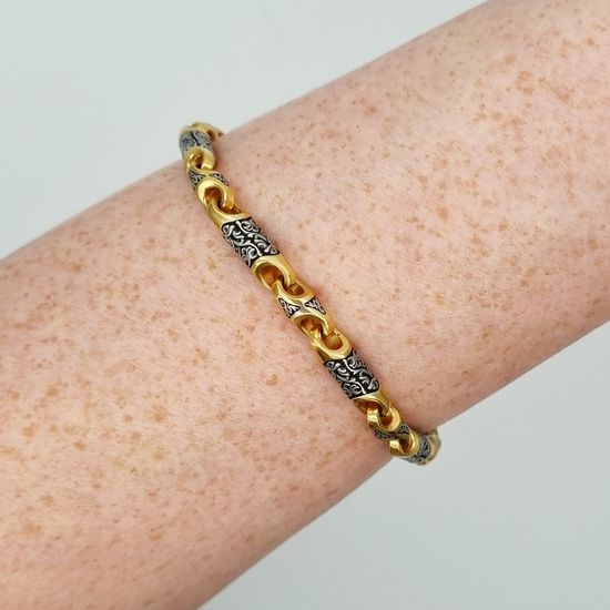 Браслет литой Византийский орнамент. 5 мм