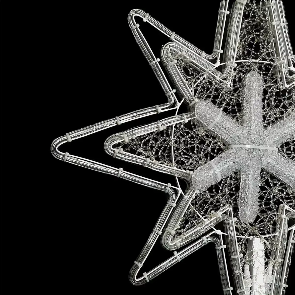 Светодиодная макушка Феерия 100 см., микс Белого и Тепло-Белого со снежинкой, 220В, LTC (LC-13200)