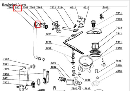 Сальник верхнего разбрызгивателя для посудомоечной машины Whirlpool (Вирпул) - 480140101011