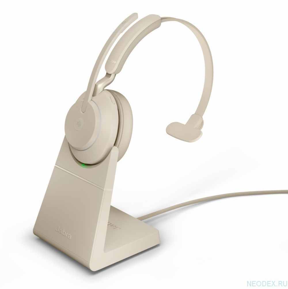 Jabra Evolve2 65 Mono MS беспроводная гарнитура бежевая с док-станцией ( 26599-899-988 )