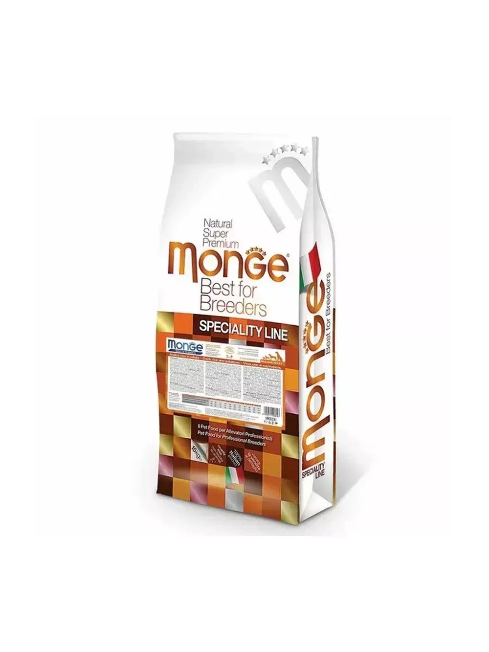 Monge (Монж) Dog PFB Specialty Monoprotein All Breeds сухой корм из мяса утки с рисом для взрослых собак всех пород 15 кг.