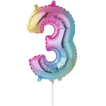 Шар фольгированный Цифра 3 40 см (Ассорти)