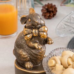 Конфетница-сахарница Кролик Банни Бронза с чашей