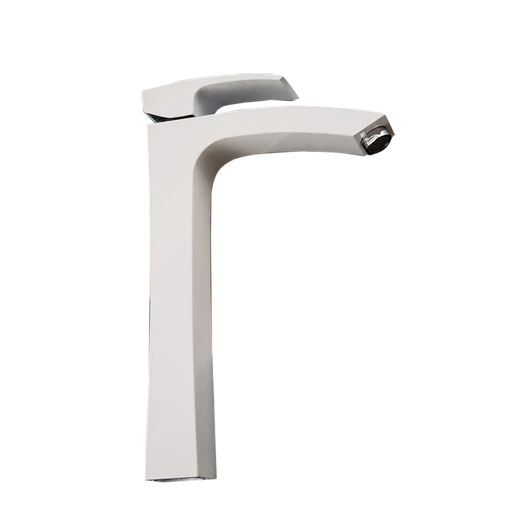 Смеситель для раковины 35к G1007-18 GAPPO высокий, литой, БЕЛЫЙ-ХРОМ