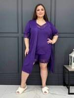 Пеньюар 3-ка халат,шорты+майка В2702