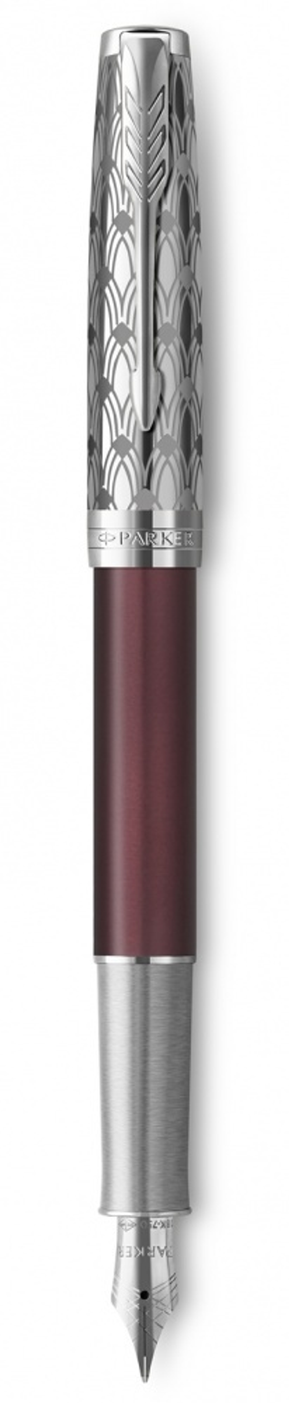 Перьевая ручка Parker Sonnet Premium Refresh RED CT, перо 18K, толщина F, цвет чернил black, в подарочной упаковке