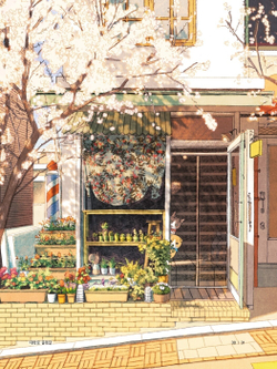Two cats and a walk, Four Seasons. Coloring book (Korea)