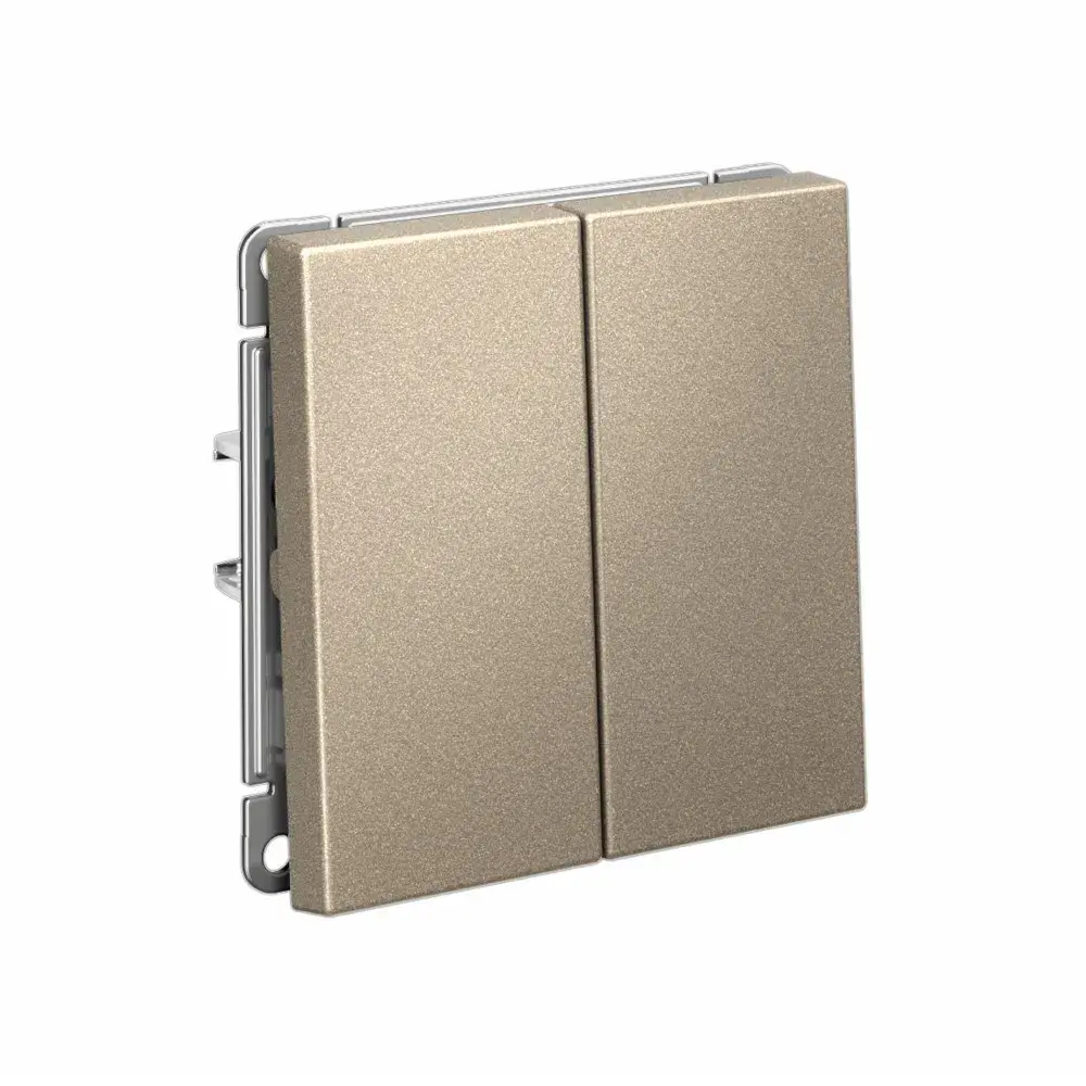 ARTGALLERY 2-клавишный ВЫКЛЮЧАТЕЛЬ КНОПОЧНЫЙ, 10АХ, механизм, быстрозажим. клем., ШАМПАНЬ