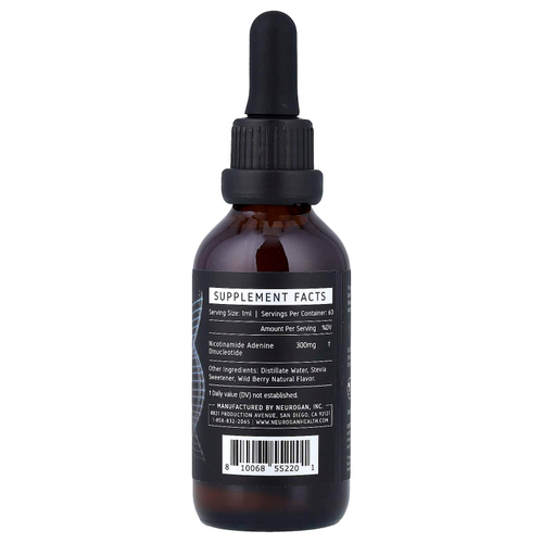 Neurogan Health, NAD+, липосомальные капли, со вкусом лесных ягод, 300 мг, 60 мл (2 унции)