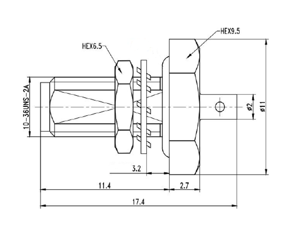 LT-SSMAYF-26.5G, Коаксиальный соединитель SSMA (розетка) / кабель MR1