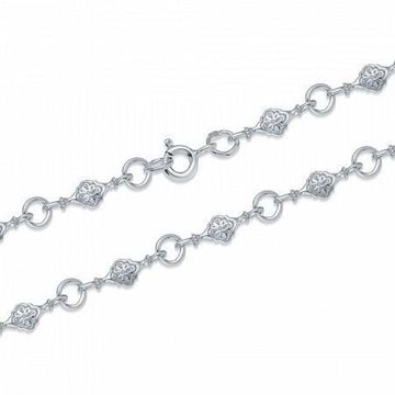 Цепь Литая. Цветок. Родированная