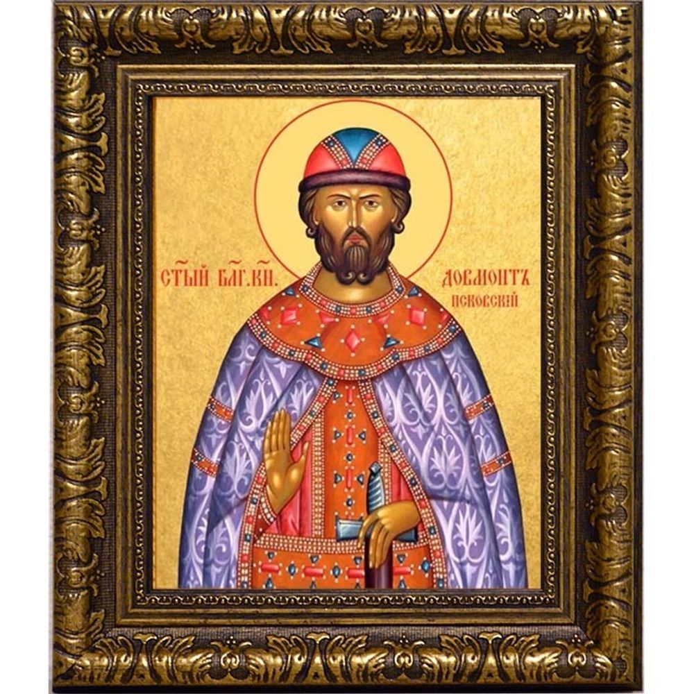 Довмонт (Тимофей) Псковский благоверный князь. Икона на холсте.