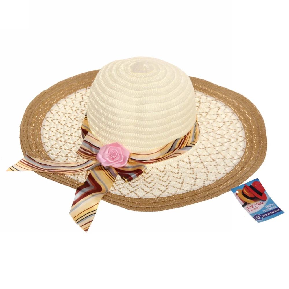 Шляпа женская с широкими полями «TiraMiSu- Ассоль», микс 6 цветов, р58, ширина полей 10 см