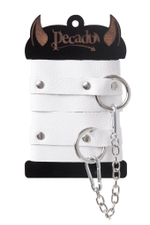 Белые мягкие кожаные оковы с люверсами