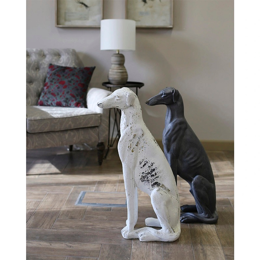 Статуя собаки "Борзая" (правая) 46x22x77см полистоун