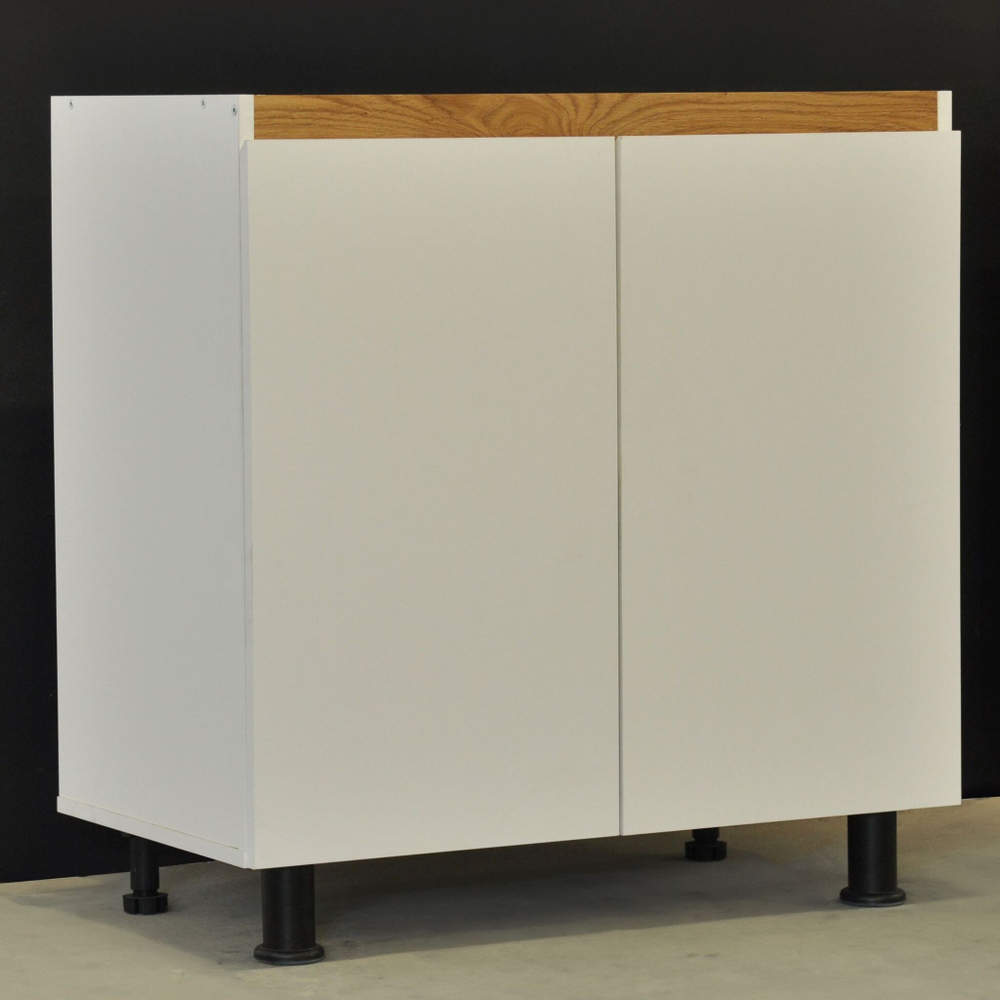 Кухонный модуль напольный 2 двери 80х60х83, белый/дуб