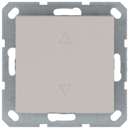 Выключатель одноклавишный для штор 10A 250V~ с накладкой, цвет Тауп