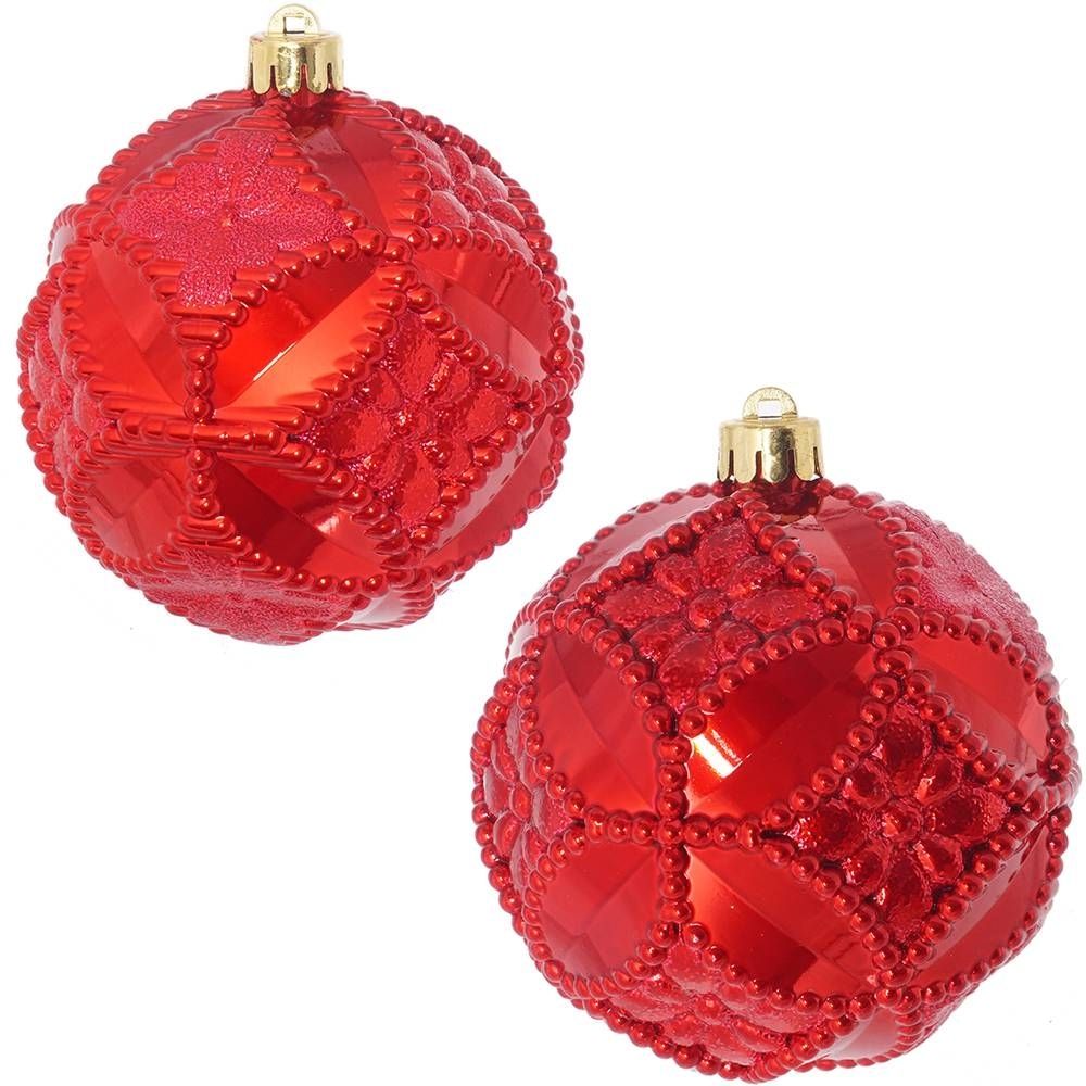 GAEM Набор из 2шт Украшение новогоднее Шар "Карнавальный узор", D 10 см, L20 W10 H10 см