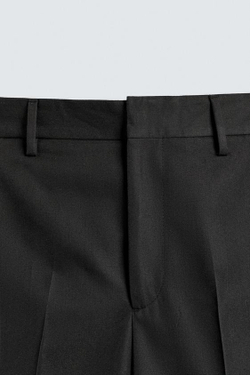 ZARA БРЮКИ STRAIGHT FIT С РАЗРЕЗАМИ, ЧЕРНЫЙ