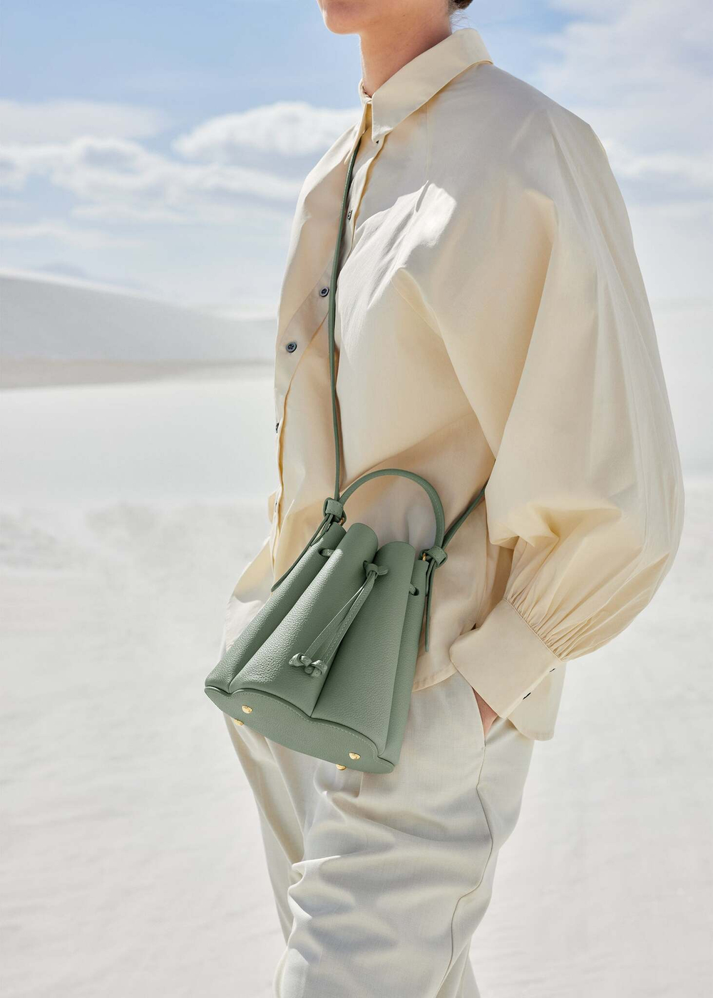 Сумка Polene Numéro Huit Mini EDITION TEXTURED SAGE