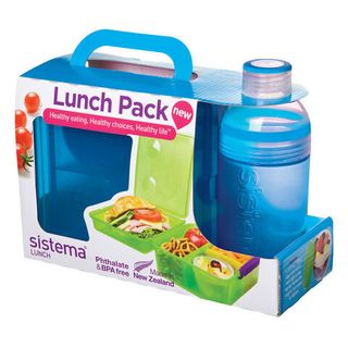 Набор Sistema &quot;Lunch&quot;: ланч-бокс с баночкой и бутылка, цвет Голубой