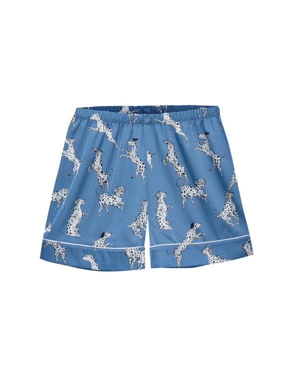 Шелковые шорты с кантом и далматинцами