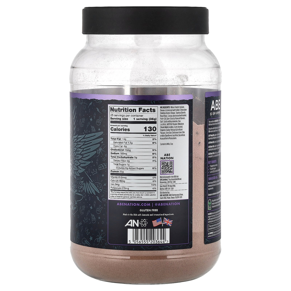 ABE, Whey ISO, сывороточный шоколад, тесто для брауни, 907 г (2 фунта)