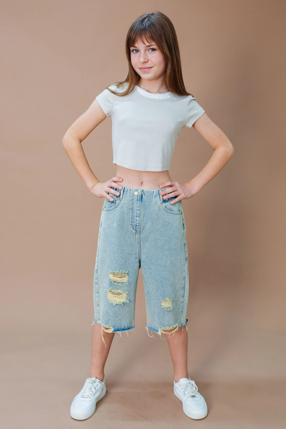 Шорты бермуды рваные