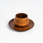 Деревянная чайная пара (блюдце с чашкой) серии "Меренга" из сибирского кедра NC25