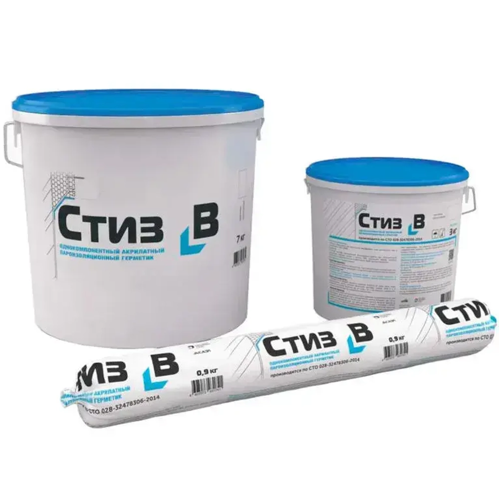Герметик Стиз B 3 кг, Белый, для внутреннего слоя монтажного шва