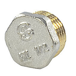 Заглушка латунь никель Ду 32 (1 1/4") НР 9017 ГОСТ 32585-2013 Aquasfera 9017-04