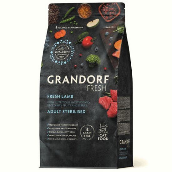 Grandorf Fresh Cat Lamb&Sweet Potato Sterilised Сухой беззерновой корм для стерилизованных кошек ягненок с бататом