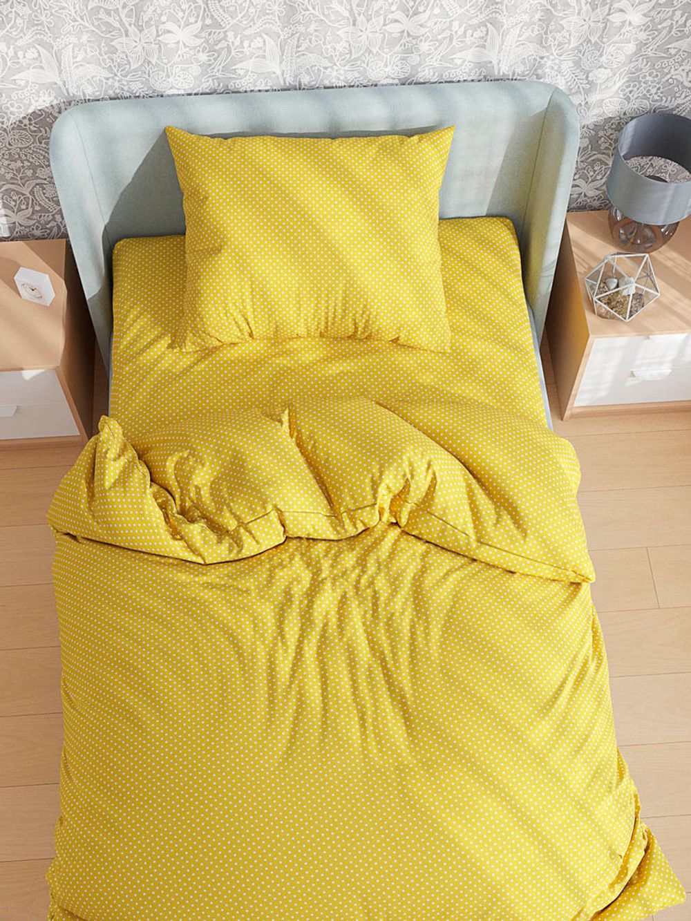 Постельное белье перкаль Сказка "Солнышко" 1,5-сп  Наволочка 70х70 см 1 шт Простынь  150x215 см Пододеяльник 145x215 см