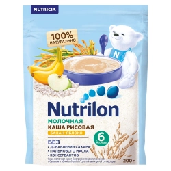 Каша Nutrilon молочная Рисовая яблоко-банан 200г с 6 месяцев