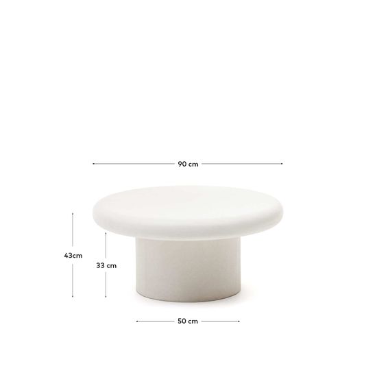 Журнальный столик Addaia из белого цемента Ø90