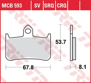 Колодки тормозные дисковые TRW MCB593SV