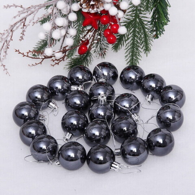 Новогодние шары 4 см (набор 24 шт) «Глянец», графит